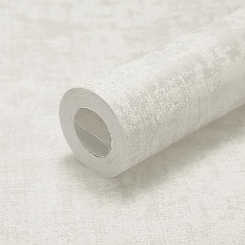 Putentfun Beige Concrete Wallpaper with Distressed Pattern,Textured Finish & Metallic Detailing,3D Grey Concrete Contact Paper Faux Matte Textured Gray Cement Wall Stickers