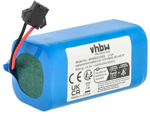 vhbw batería Compatible con Cecotec Conga 1790 | robot limpieza (3400 mAh, 14,8 V, Li-Ion)