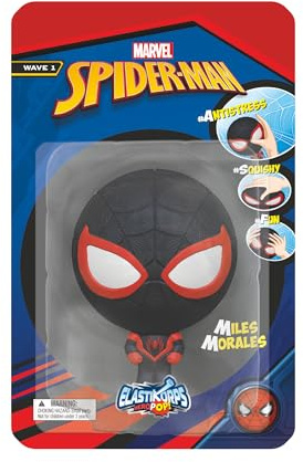 CICABOOM Elastikorps HeroPop 10 cm erweiterbare Marvel Figur Miles Morales, Schwarz