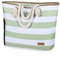 Lekespring Strandtasche Damen Groß mit Reißverschluss, Badetasche XXL Familie Saunatasche Reisetasche Beach Tote Bag für Strand Reisen Einkaufen u.Sport (Grüne Gestreift)