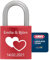 ABUS Liebesschloss mit Gravur und Schlüssel - Personalisiert mit Namen und Datum - Geschenk für Paare zur Hochzeit oder Verlobung - Valentinstagsgeschenk - graviertes Vorhängeschloss 72/40 (Rot)