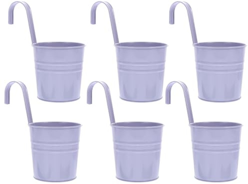 Garneck 6er Set Hängende Blumentöpfe Aus Kunststoff Für Pflanzen - Ideal Zum Einhängen An Balkon Oder Wand - Stilvolle Pflanzgefäße Für Garten Und Terrasse in Lila Dekorative Pflanztöpfe