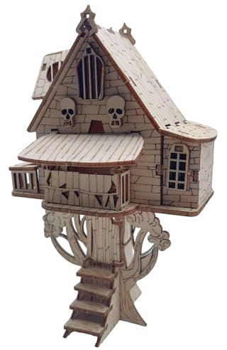 Cuteefun Puzzle de Madera 3D para Adultos, Kit de Casa del árbol de Bricolaje, Hacer su Propio Kit de Carpintería, Conjunto de Estructura Mecánica de Madera, Cumpleaños día del Padre Navidad