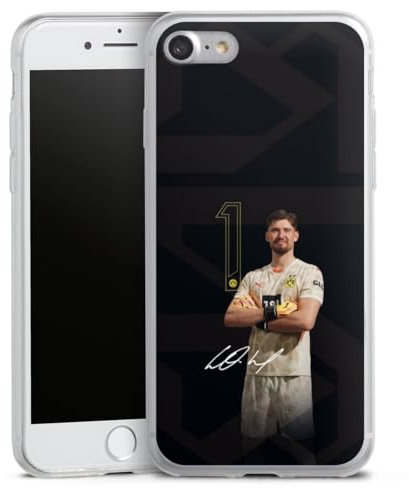Slim Case kompatibel mit Apple iPhone SE 2022 Silikon Handyhülle transparent Hülle extra dünn Gregor Kobel BVB Borussia Dortmund