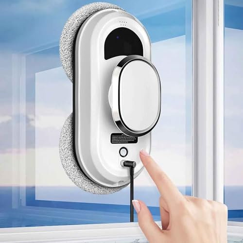 Window Cleaning Robot – 2800Pa Suction, Smart Auto Glass Cleaner, AI Edge Detection, Remote Control, for Windows, Mirrors, Tiles & High-Rise BuildingsWhite,290 * 144 * 120mm