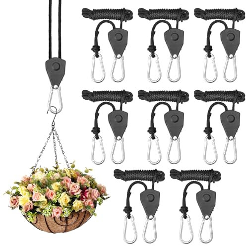 8 Pezzi Cricchetto Di Corda Regolabili Corda a Cricchetto Ganci Di Corda Cricchetto Gancio a Cricchetto da 2 m,1/8,Cricchetto per Corda per tende,luci per piante,ventilatori e illuminazione