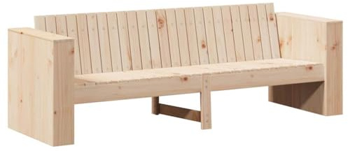 vidaXL Garten-Sofa Natur 185,5 x 60 x 62 cm Massives Kiefernholz | Stabil für draußen gemacht, Schlichter und klarer Stil, der überall gut aussieht,