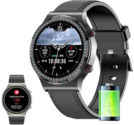 MEIION Sandsberg CFDA EKG Blutsauerstoff Herzfrequenz Gesundheitsüberwachung Smart Watch IP68 wasserdichte für Android und iOS, mit Blutdruckmessung, Pulsmesser, Schrittzähler und GPS-Funktion