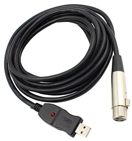 LIGIGWASH Cable Adaptador USB Macho Xlr Hembra de para Micrófono Conector de Audio Profesional para Grabación y Karaoke Compatible con Guitarras y Dispositivos con Salida Xlr