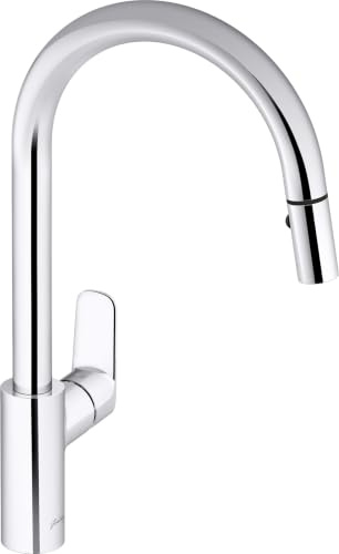Robinet cuisine avec douchette extractible JACOB DELAFON July+ col de cygne et orientable
