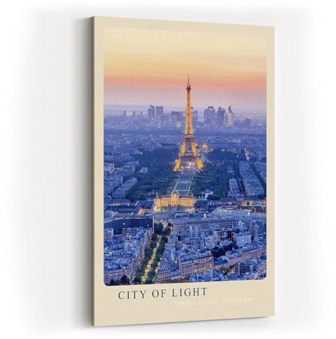 Paul Sinus Kunstdruck 40x60cm City of Light Paris bei Sonnenuntergang mit Eiffelturm im Zentrum