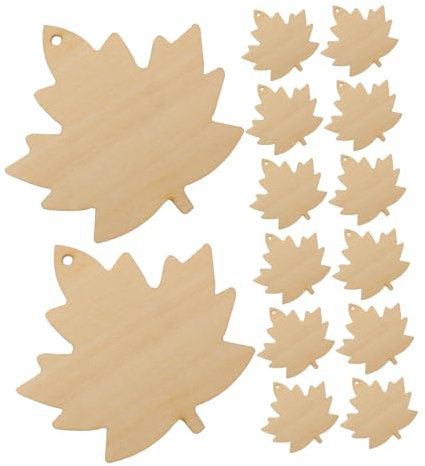 DOITOOL 30 Stück Teiliges Ahornblatt Holz DIY Naturbelassene Unlackierte Ahornblatt Holzscheiben Blanke Holzblätter für Herbstdeko Bastelprojekte Kinderhandwerk Langlebige Authentische