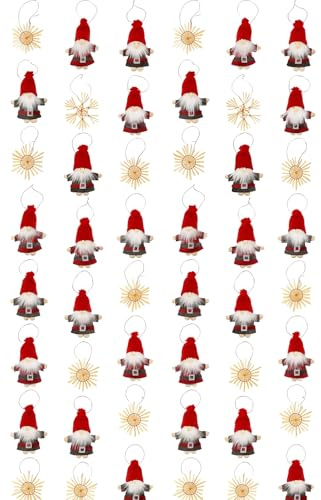 khevga Deko Set Weihnachtsdeko Christbaumschmuck Anhänger Strohstern Wichtel (48)