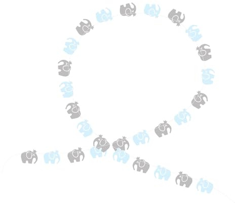 Cabilock 2 Stück Elefanten Girlanden Banner aus Papier Party Dekoration zum Aufhängen für Babygeburtstag Blau Graue Zugfähnchen Wiederverwendbar und Sicher