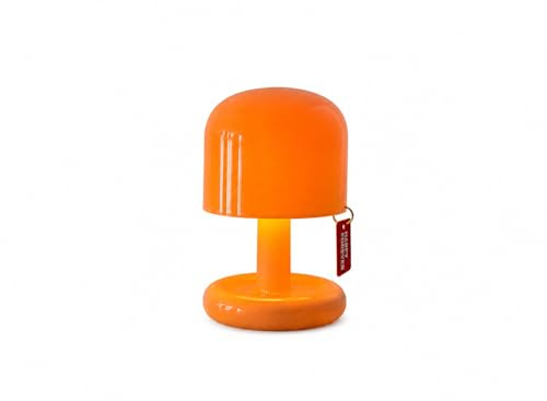 ASCEND 21 Happy Glow Mini LED Tischlampe, Orange, Retro Pilzdesign | Warme Lichtfarbe