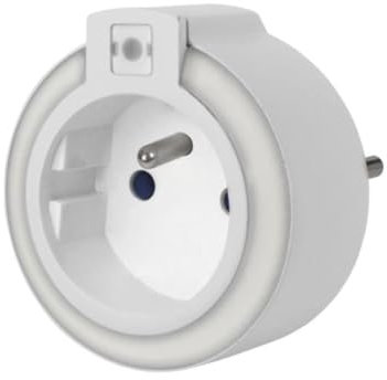 Perel Veilleuse LED avec prise et capteur crépusculaire, activation automatique à l'obscurité, couleur unique : LED blanc, idéal pour salon, chambre à coucher, chambre d'enfant, couloir, avec terre