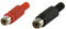 Lot de 2 Prises RCA Femelle Volant Noir Rouge fiche câble Soudure F Noir
