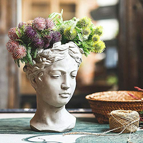 zenggp Creativo ritratto arte retrò vaso di cemento testa vaso di fiori Venere dea greca statua vaso artigianato decorazione
