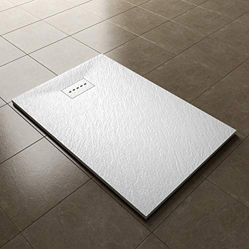 ELEGANT Shower Tray with Drying Area and Waste for Shower Enclosure Cubicle (1200x800mm)