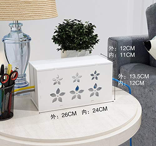 Cable Tidy Box,Large Storage Holder for Desk,TV,Computer,USB Hub,System to Cover and Hide & Power Strips & Cords,26x12x13.5cm
