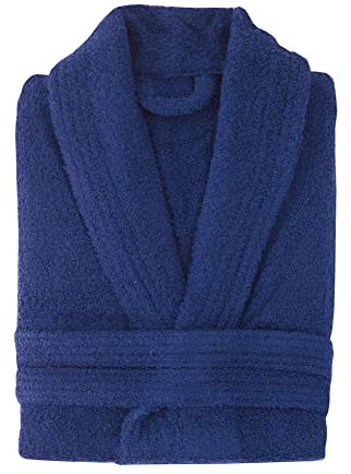 Top Towel Elegant-Accappatoio per Donna e Uomo 100% Cotone, 500 g/m² -Opzione con o Senza Cappuccio-Morbido e Assorbente per Doccia, Spa e Piscina, Marino, M Unisex-Adulto