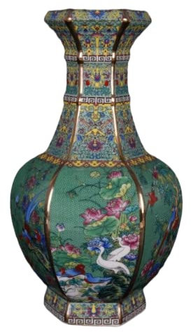 Classique Antique Enamel Céramique Vases Vase Green Vase Craft Accueil Décoration Collecte de la Chambre Accessoires