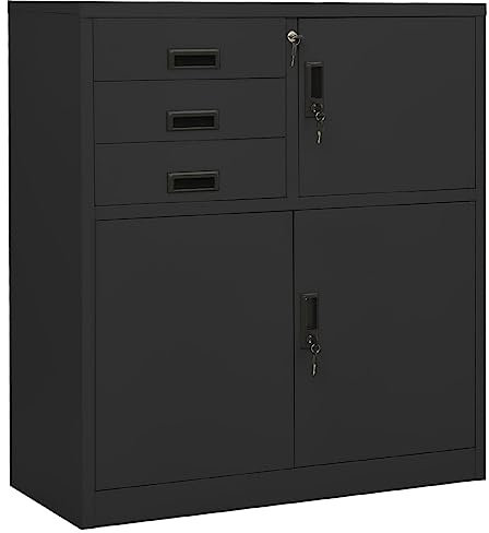 vidaXL Büroschrank Anthrazit 90x40x102 cm Stahl