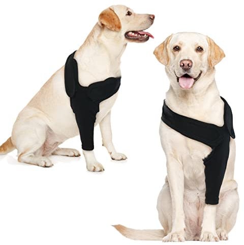 Recovery Sleeve Hund, Ellbogenschoner für Hunde, Ellenbogenbandage Protector, Hund Chirurgie Erholung Ärmel vorne rechts Links Bein für Hot Spots, Wunden, Bandagen, Anti Lecken für Hunde, Schwarz M
