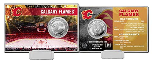 Highland Mint NHL Team History Silver Coin Card - Calgary Flames