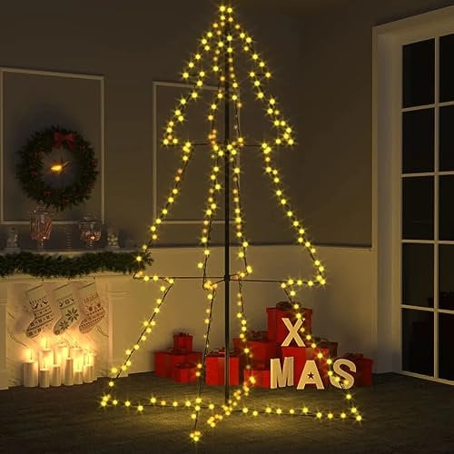 vidaXL Weihnachtsbaum Kegelform 240 LEDs Indoor und Outdoor 118x180 cm