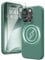 GONEZ Magnetic for iPhone 14 Pro Max Case [3 in 1], Compatible with Magsafe, with 1X Screen Protector + 1X Camera Lens Protector, Liquid Silicone Shockproof 14 Pro Max Case, Midnight Green