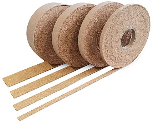 NADOtec Ruban d'étanchéité en liège compressé naturel - 20 mm x 2 mm - Rouleau de 10 m - Environ 220 kg/m³ - Autocollant d'un côté