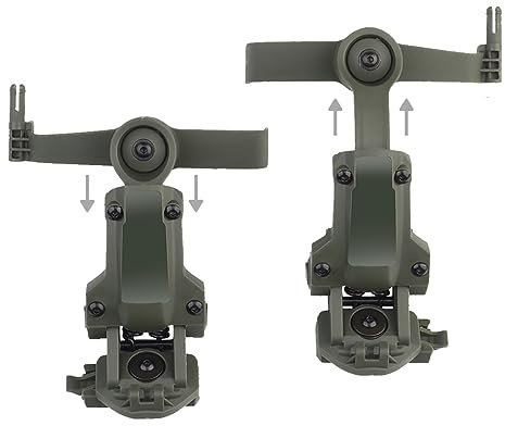 TRCTIC Taktisches Helmzubehör, Militärische Schieß Headset Halterung, Mehrwinkel Rotator Aufhängung, Kopfhörerhalterung, Airsoft Helm ARC Schienenadapter, für Comtac 2/3