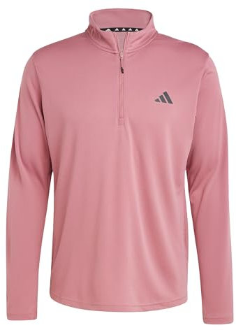 adidas Men's Train Essentials Training 1/4-Zip Long Sleeve Tee, Preloved Crimson, XL