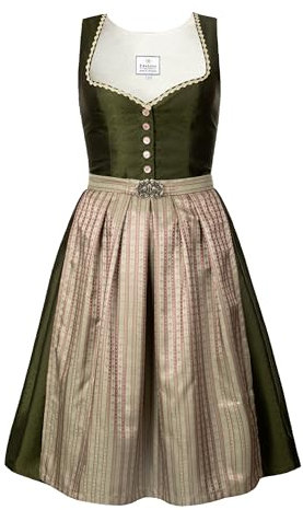 Edelnice Trachtenmode Exklusives Designer Midi Dirndl Adele mit Knopfleiste inkl. Dirndlschürze Gr. 32-54 (DE/NL/SE/PL, Numerisch, 32, Regular, Regular)