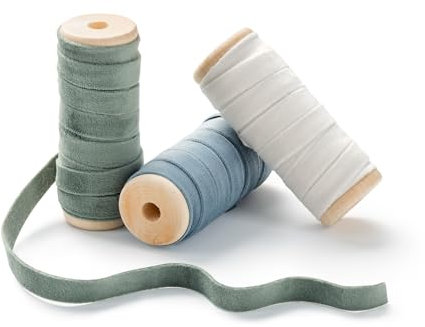 CHUQING Samtband 10mm x 4,57m Geschenkband breit Schleifenband Schmuckband Dekoband Stoffband für Hochzeit, Taufe und Geburtstag Geschenke,3 Rollen Band Samt 1cm Samtbänder