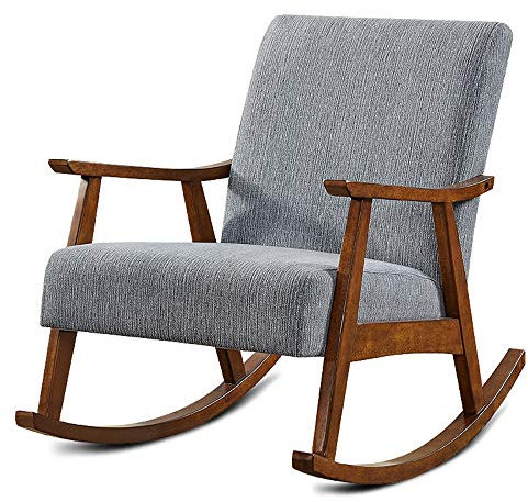 KOHARA Schaukelstuhl, Schüttelstuhl, nordischer Lounge-Stuhl, moderner, minimalistischer grüner Nickerchenstuhl, Balkon-Sessel, Faltbarer Schaukelstuhl (Farbe: Hellblau)