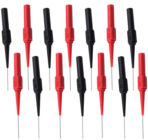 Messspitzen für Multimeter 14 Stück Prüfspitzen Testsonde Multimeter Prüfsonde Spitzenspannungsprüfer Prüfsonde Ein Wartungswerkzeug für Kfz-Diagnosetests Prüfspitzen für Multimeter (Rot Schwarz)