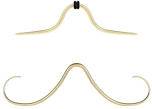 BodyAce 14G 16G Schnurrbart Septum Ring, 316L Chirurgenstahl Nasenringe für Männer Frauen, 2 Stück Gold Schwarz Weihnachten Schnurrbart Aufhänger Septum Piercing Schmuck, Edelstahl, Andere