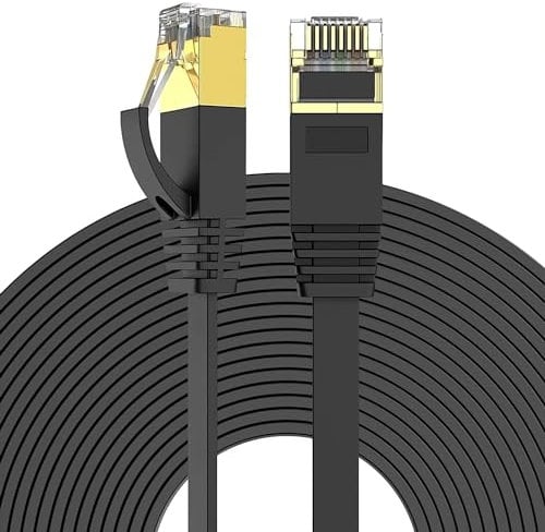 ULTRICS Cat 7 long Ethernet Cable 30M, Flat Cat7 Network Cable, High Speed 10Gbps 600Mhz RJ45 Patch Cord Lan Cable, Gigabit Ethernet Cable for PC, Router, Modem, Switch, TV, Laptop, PS5, Xbox (Black)