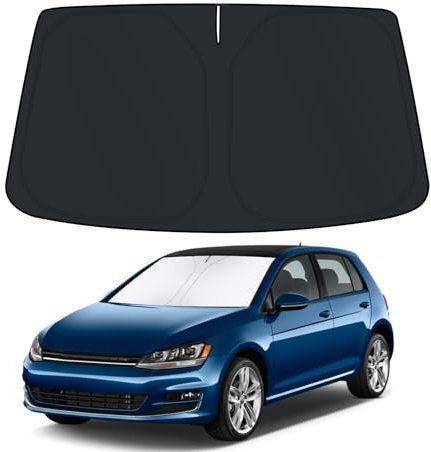 D-Lumina Parasol para Parabrisas para Accesorios V.olkswagen Golf 4 Puertas 2015, Parasol para Parabrisas Delantero, Protector de Parabrisas de Coche contra los Rayos UV, Plegable y Portátil