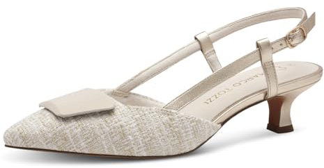 MARCO TOZZI Damen Slingpumps Spitz Elegant, Mehrfarbig (Ivory Multi), 39 EU