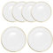 WedDecor 33cm Clear Charger Plates with Gold Trim Design, Acrylic Round Dinnerware for Centerpiece Presentation, Set of 6 Dinner Plate for Weddings, Events, Banquets & Christmas Table Decorations
