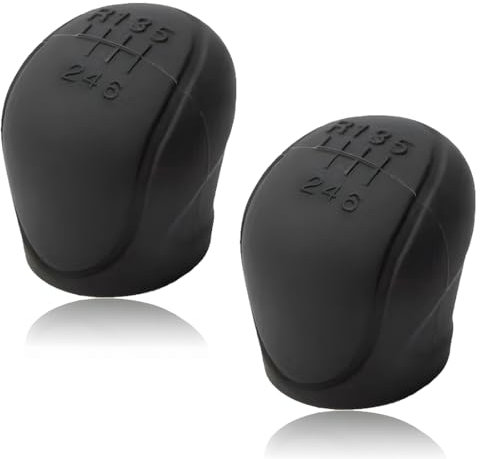 XPEX 2 Stück Auto-Schaltknaufabdeckung, Schalthebelabdeckung, 6-Gang-Schaltknauf, aus weichem Silikon, wasserdicht, rutschfest, für Autos (Schwarz)