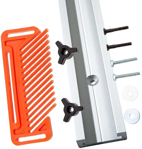 T-Nut-Gehrungsschiene und Federbrett-Set, 400 mm, T-Schlitz-Gehrungsschiene mit Federbrett, Gehrungsschiene, Vorrichtung, Holzbearbeitungswerkzeug für Frästisch von Xcalibur Tooling