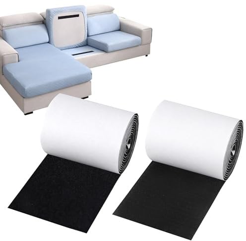 TYSM-CC Schwerlast Klettband Selbstklebend Extra Stark, selbstklebendes Befestigungsband zum Nähen Befestigen Montieren und Anwendungen Haus Büro 10cm Breite x 2Meter Lang Schwarz