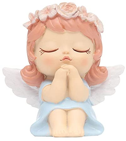 Figura de ángel para salpicadero de coche, decoración de tartas, color azul