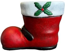 AKKIN Christmas Father Christmas Boot Planter, Cement, 19cm