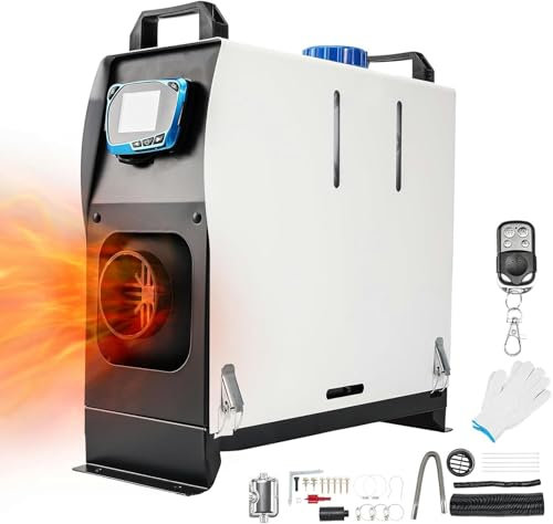 LYJYUJIE Calentador diésel Todo en uno, 5 KW 12 V con Interruptor LCD y Control Remoto Calefacción rápida, calefacción diésel Nocturna portátil silenciosa para autocaravanas~/