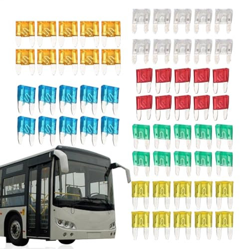 Auto-Sicherungssatz Kfz-Sicherung für Autos mit farbcodierten Markierungen,Sicherungskasten, flache Mini-Sicherung (5 A/7,5 A/10 A/15 A/20 A) für Wohnmobil, Auto, Boot, LKW, 60 Stück, 120 Stück